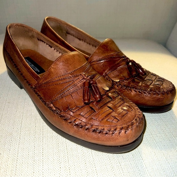 Giorgio Brutini Bartell Loafers Men\'s 10W Brown Woven Leather Tassel Slip On main image 7